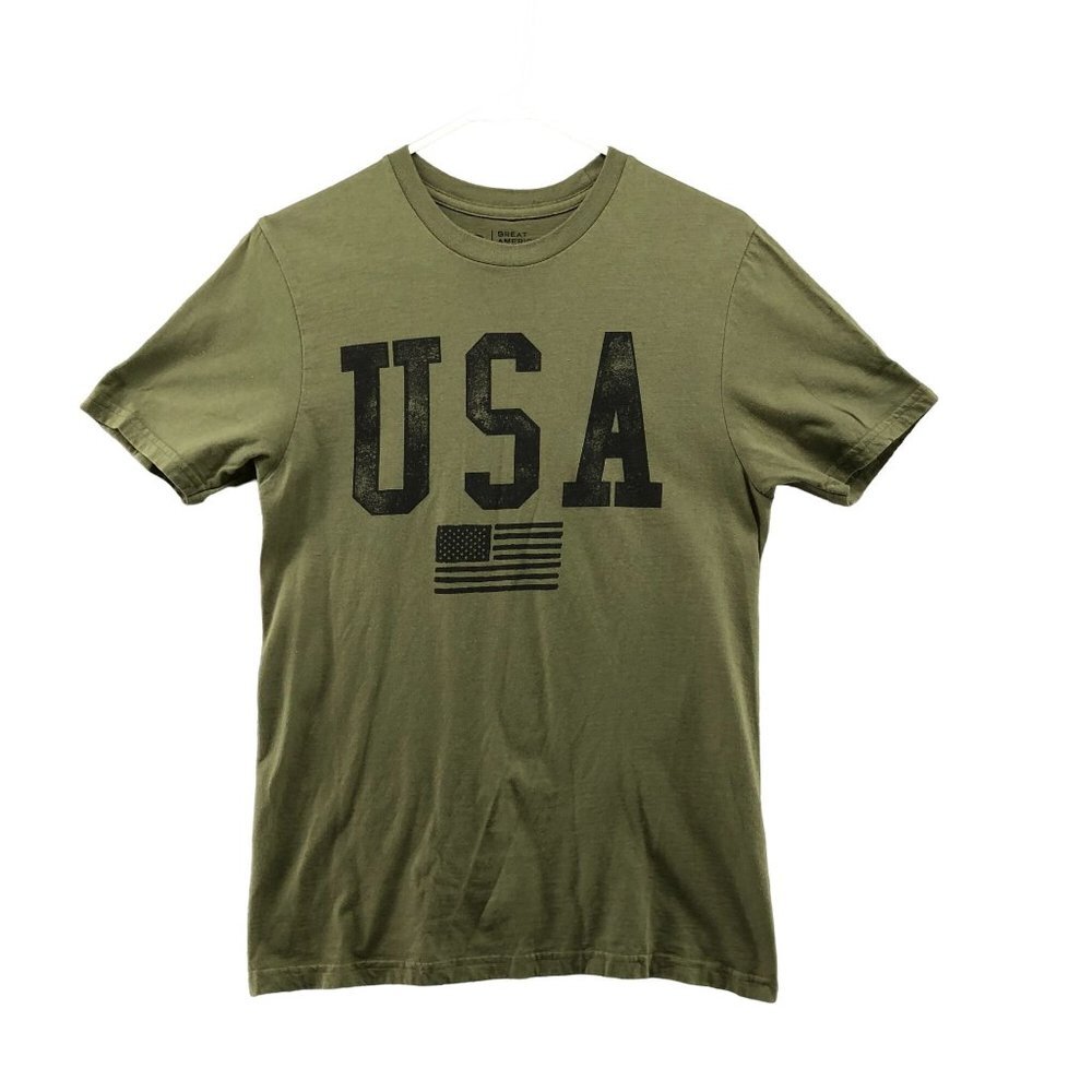 Great American Lakes‎ & Timber Mens S USA Graphic T Shirt Vintage Style Green